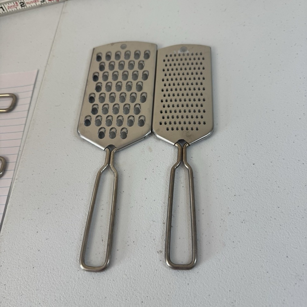Set Of 2 Vintage Stainless Steel Foley Graters Zesters Cheese Citrus Spices